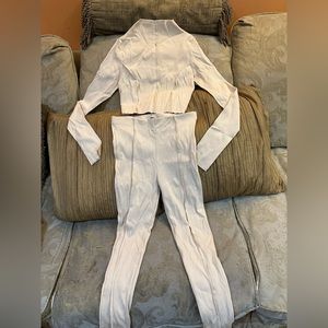 Naked Wardrobe cream ribbed set